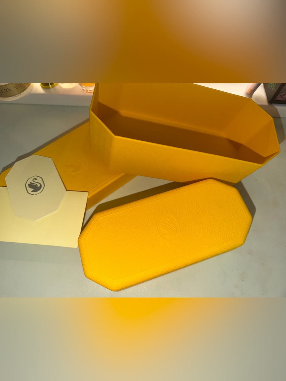 Swarovski Clear Frame Glasses with Yellow Case - Picture 6 of 7